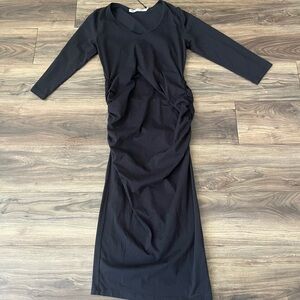 NWT Michael Stars Long Sleeeve Midi Ruched Dress XL